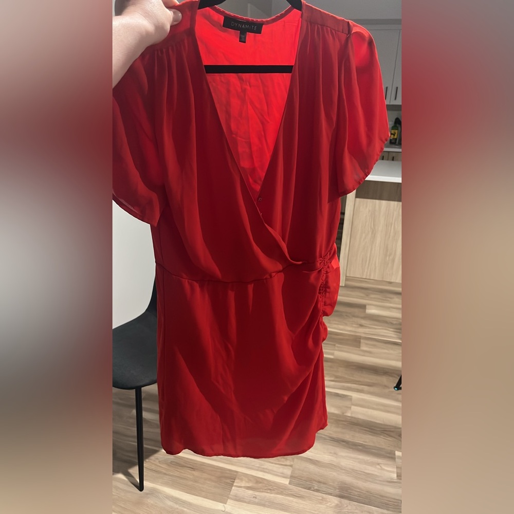 Dynamite Red Wrap Dress